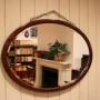 Oval Walnut wall Mirror