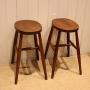 Pair Of Beech & Elm Stools