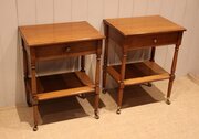 Pair Of French Cherry Wood Bedside Tables