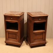 Pair Of French Oak Bedside Cabinets