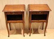 Pair Of French Oak Bedside Cabinets