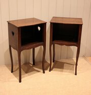 Pair Of French Solid Oak Bedside Cabinets