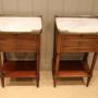 Pair Of Mahogany Marble Top Bedside Cabinets