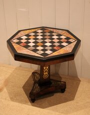Regency Rosewood Specimen Marble Top Table