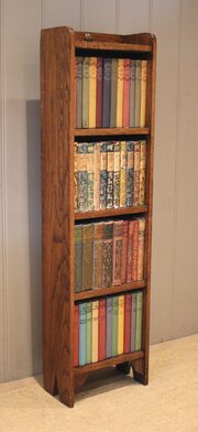 Slim Golden Oak Open Bookcase 