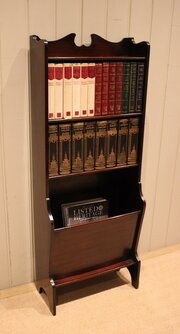 Small Mahogany Bookcase With A Magazine Rack