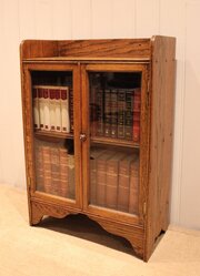 Small Oak Glazed Bookcase