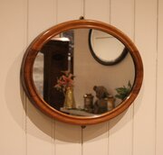 Small Oval Walnut Wall Mirror