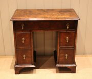 Small Proportioned Burr Walnut Pedestal Desk