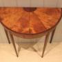 Small Sheraton Satinwood Demi Lune Console Table 