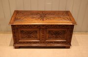 Solid Carved Golden Oak Coffer