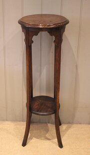 Solid Oak Jardiniere Stand