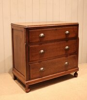 Solid Oak Low Chest Of Drawers 