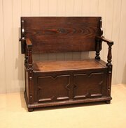 Solid Oak Monks Bench 