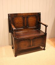 Solid Oak Monks Bench