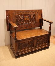 Solid Oak Monks Bench