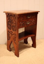 Solid Walnut Art Nouveau Two Drawer Cabinet