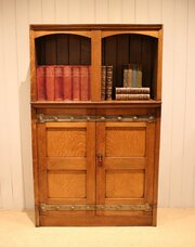 Substantial Golden Oak Arts & Crafts Cabinet