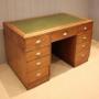 Substantial Light Oak Pedestal Desk 