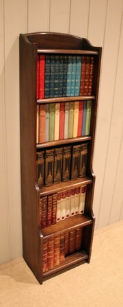 Tall Slim Oak Open Graduated Bookcase