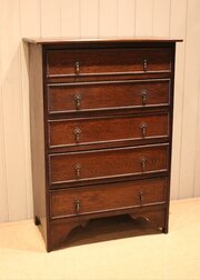Tall Solid Oak Chest Of Drawers