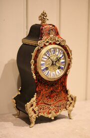 Tortioseshell & Brass Inlay Mantel Clock