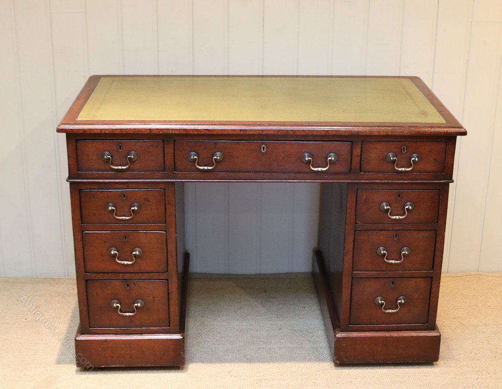 Victorian Oak Pedestal Desk Antiques Atlas