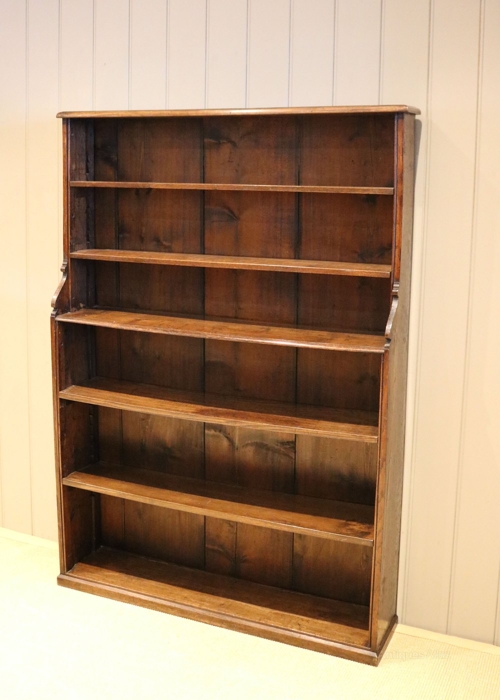 Victorian Solid Oak Waterfall Bookcase Antiques Atlas