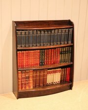 Walnut Bow Front Open Bookcase