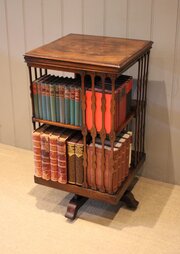 Walnut Revolving Bookcase 