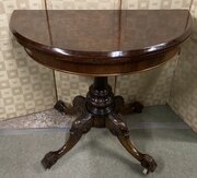 Walnut Fold & Twist Pedestal Card Table
