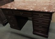 Victorian Mahogany Marble Top Desk
