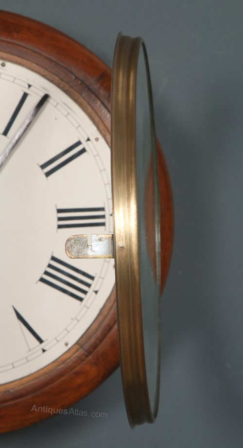 Antiques Atlas 15” Mahogany Smiths Enfield Station Wall Clock C.1930