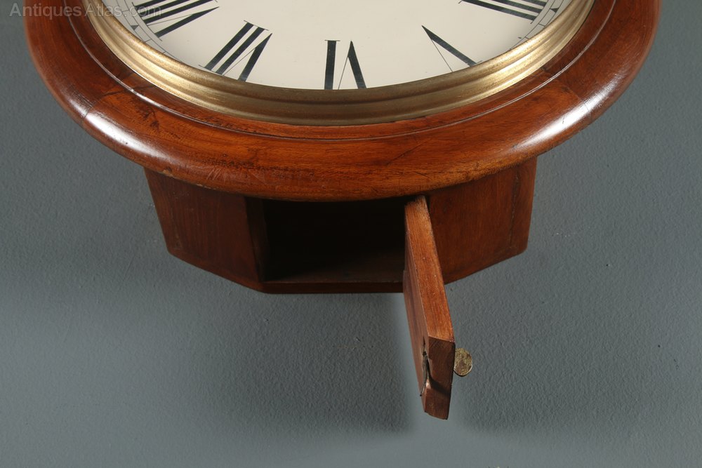 Antiques Atlas 15” Mahogany Smiths Enfield Station Wall Clock C.1930