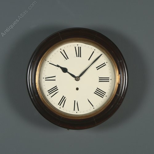 Antiques Atlas 16” Mahogany Ansonia Railway Station Wall Clock