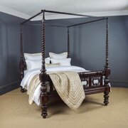 Anglo-Indian Mahogany King Size Four Poster Bed 