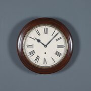 Antique 16" Mahogany Kitchen / Railway Clock