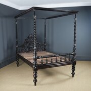 Antique 4ft 6” Victorian Four Poster Bed C.1880