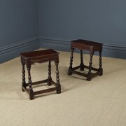Antique Pair Of 17th Century Style Oak Stools Tables