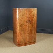 Antique English Art Deco Burr Walnut Wardrobe