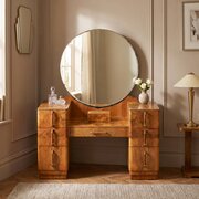 Antique English Art Deco Pedestal Dressing Table