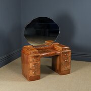 Antique English Art Deco Walnut Dressing Table
