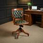 Antique English Oak & Leather Office Chair c.1910