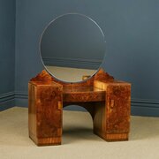 Art Deco Pedestal Burr Walnut Dressing Table 