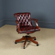 English Georgian Style Mahogany Leather Desk Chair