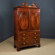 Georgian Mahogany Inlaid Linen Press (c.1780)