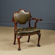 Irish Georgian Walnut Leather Office Desk Chair