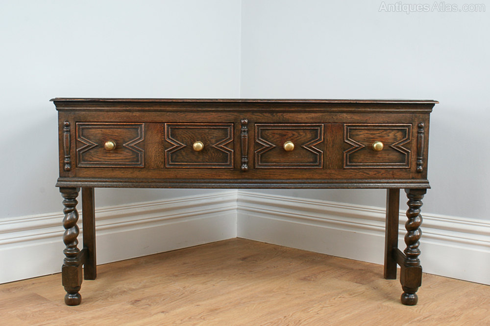 Jacobean Style Oak Geometric Dresser Base Antiques Atlas
