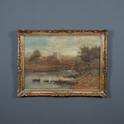 Large Antique English Victorian Watercolour 