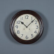 Large Antique Japanese Mahogany Railway Clock